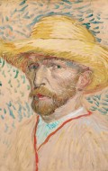 One of three of Van Gogh's self portraits in the exhibit.  I learned he had two different color eyes.  {Vincent van Gogh, Self-Portrait with Straw Hat, 1887. Oil on canvas. Van Gogh Museum Amsterdam (Vincent van Gogh Foundation).}
