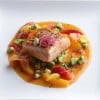 SEARED KING SALMON 

Avocado Relish + Winter Citrus + Pickled Red Onion + Orange and Star Anise Broth
Photo credit: Sweet Basil Vail.