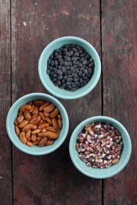 I always have a selection of dried beans in my pantry, many of which from my CSA farm.  I grabbed three of my favorites for this recipe: Black Beans, Rattlesnake Beans and Calypso Beans.