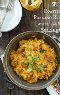Spicy Poblano Red Lentils with sausage gluten free BoulderLocavore.com