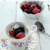 Teacup Panna Cotta with Berries in Creme de Violette syrup | BoulderLocavore.com