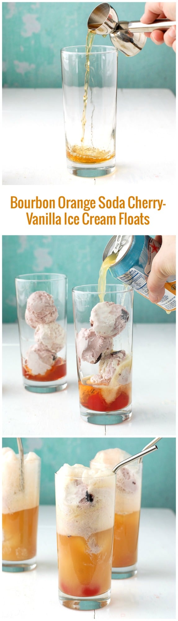 Boozy Orange Soda Bourbon Cherry-Vanilla Ice Cream Floats