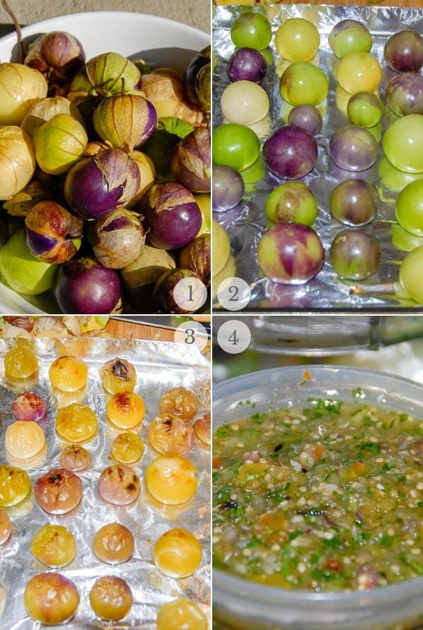 Tomatillo Salsa recipe steps photos collage