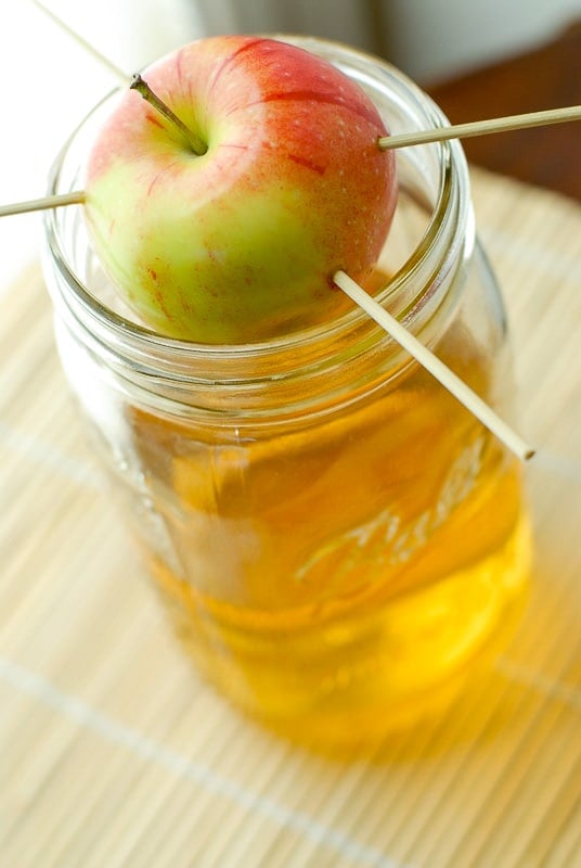 Homemade Apple-Infused Vodka in jar