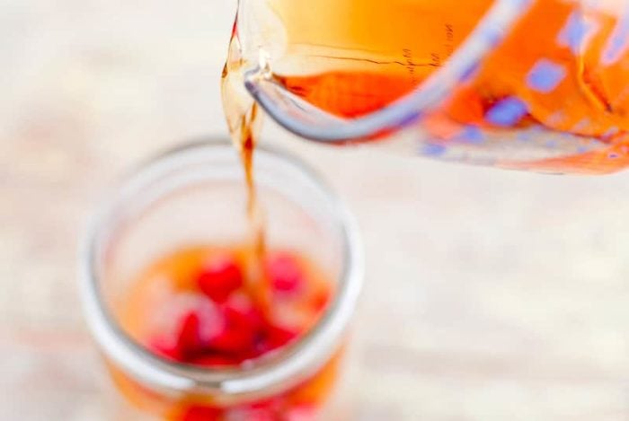 Cherry Bounce in a jar process 1