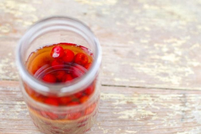 Cherry Bounce in a jar process 3