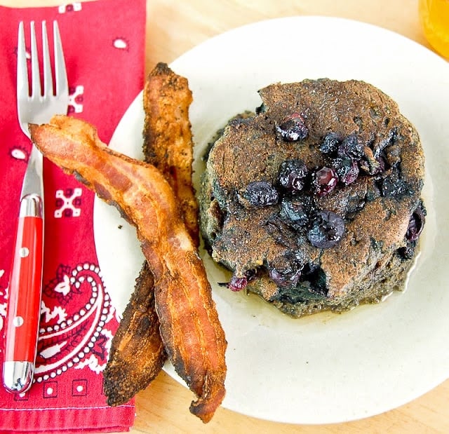 Mesquite Blue Corn Blueberry Pancakes overhead