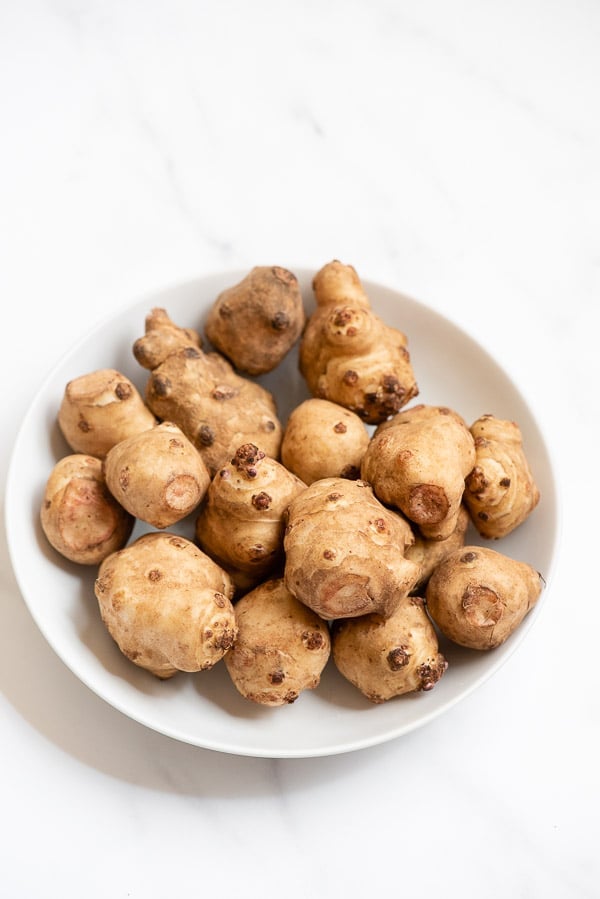 raw sunchokes in bowl 