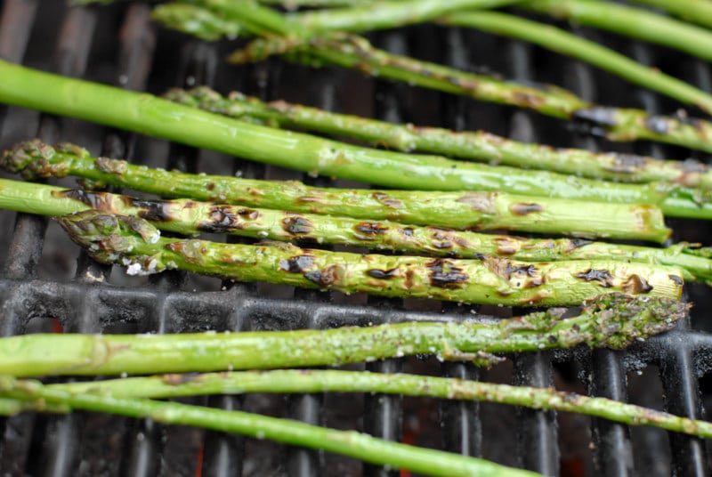 wild asparagus on the grill