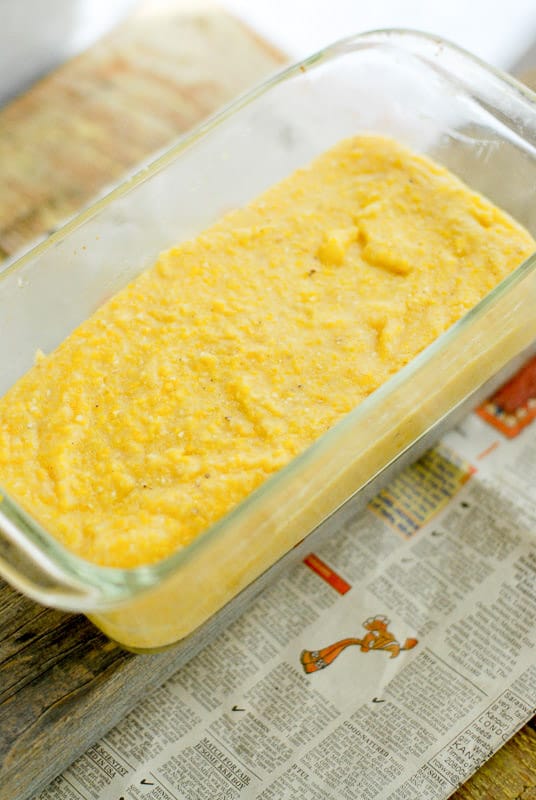 polenta in a loaf pan