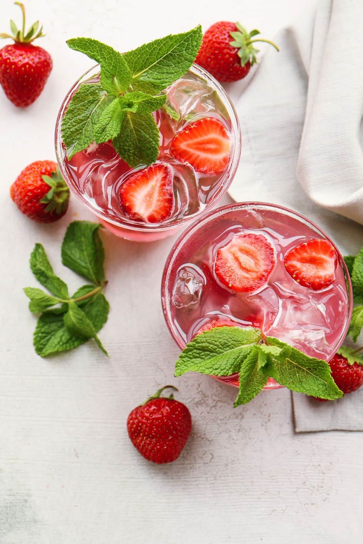 strawberry mojitos from above