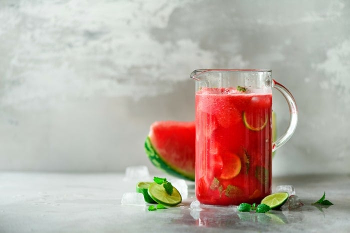 pitcher of watermelon margaritas