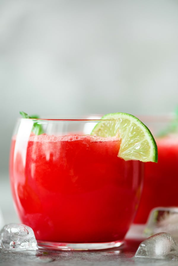 glasses of watermelon margaritas