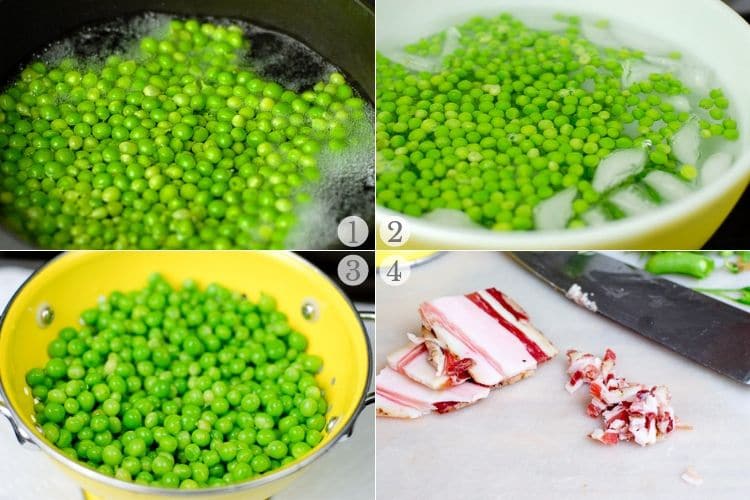 Pea Salad recipe steps photo collage