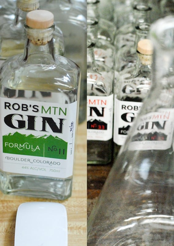 Robs mountain gin bottles