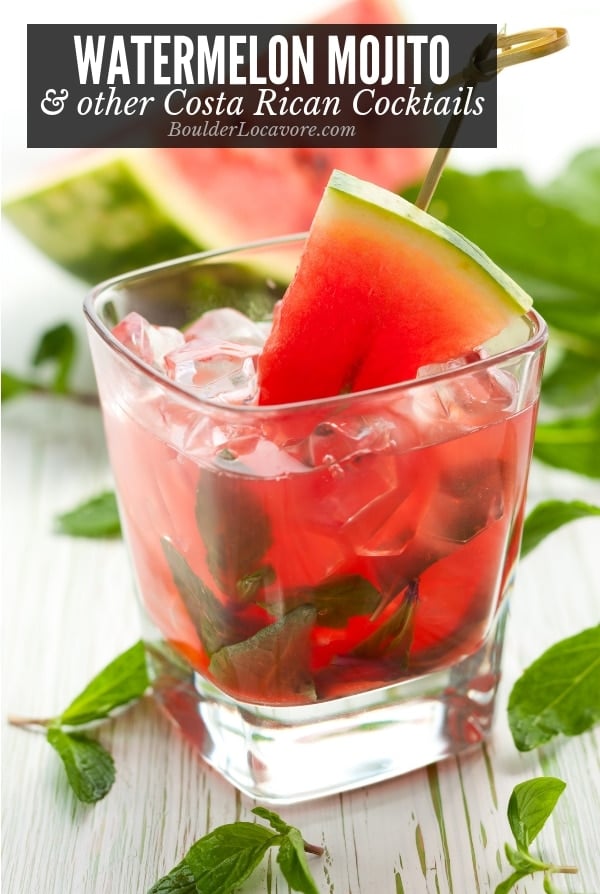 Watermelon Mojito cocktail and other Costa Rican cocktails title image