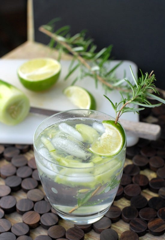 farmers market gin cocktail with lime