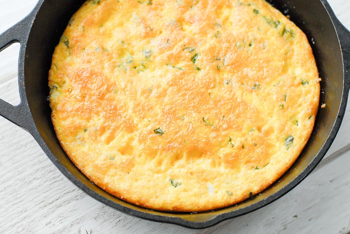 frittata in skillet cooked