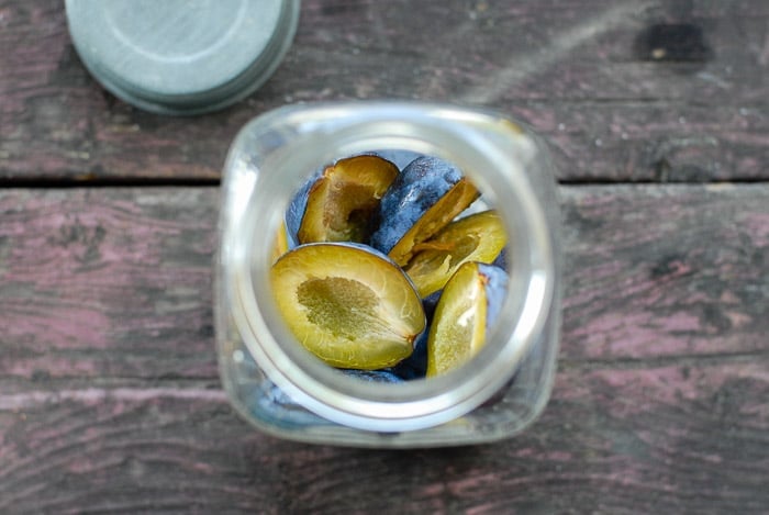 italian plums in jar