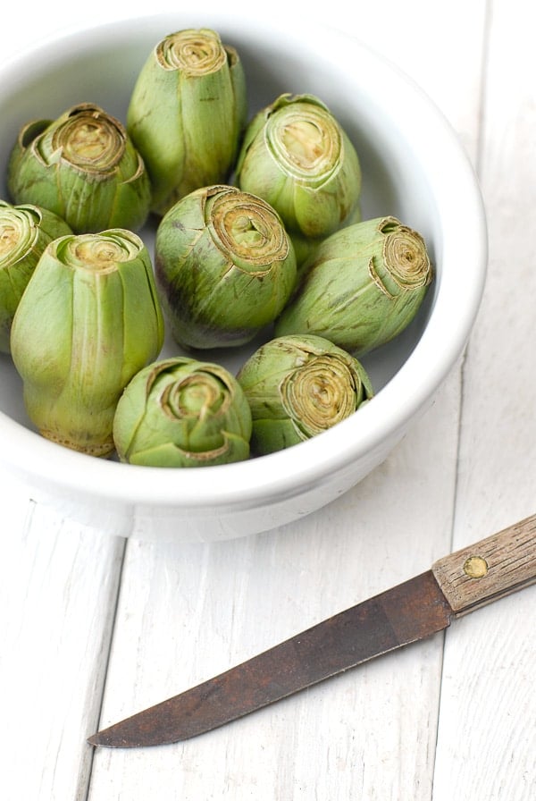 baby artichokes trimmed 