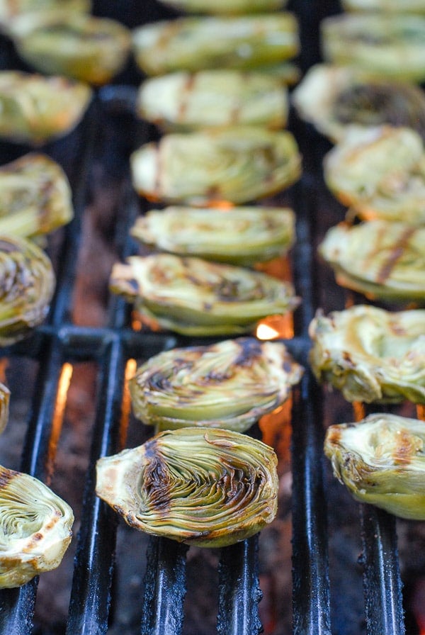 baby artichokes on a grill
