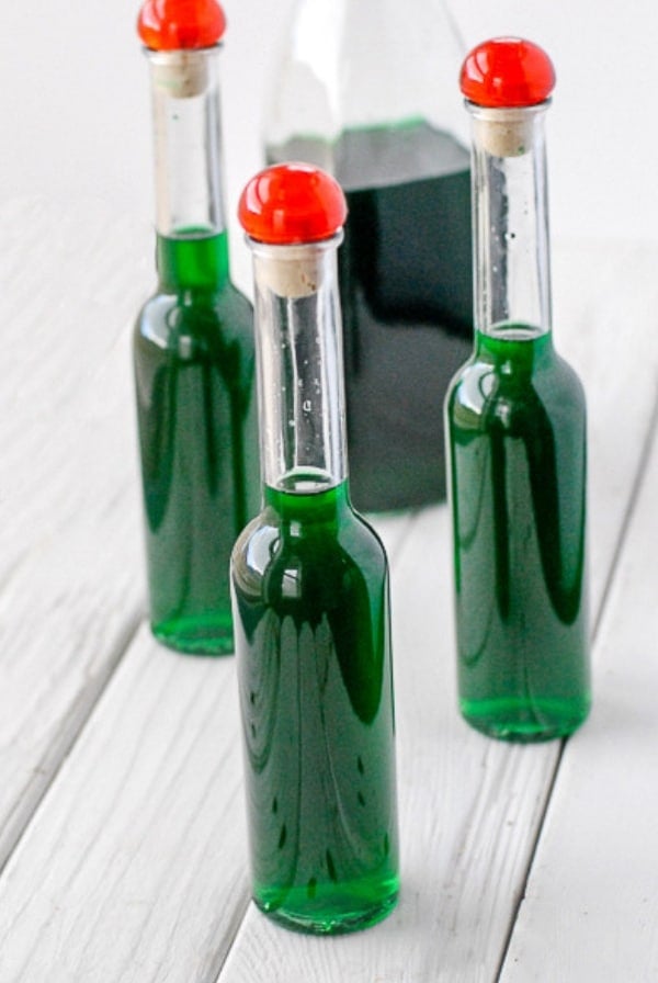 Bottles of Creme de Menthe