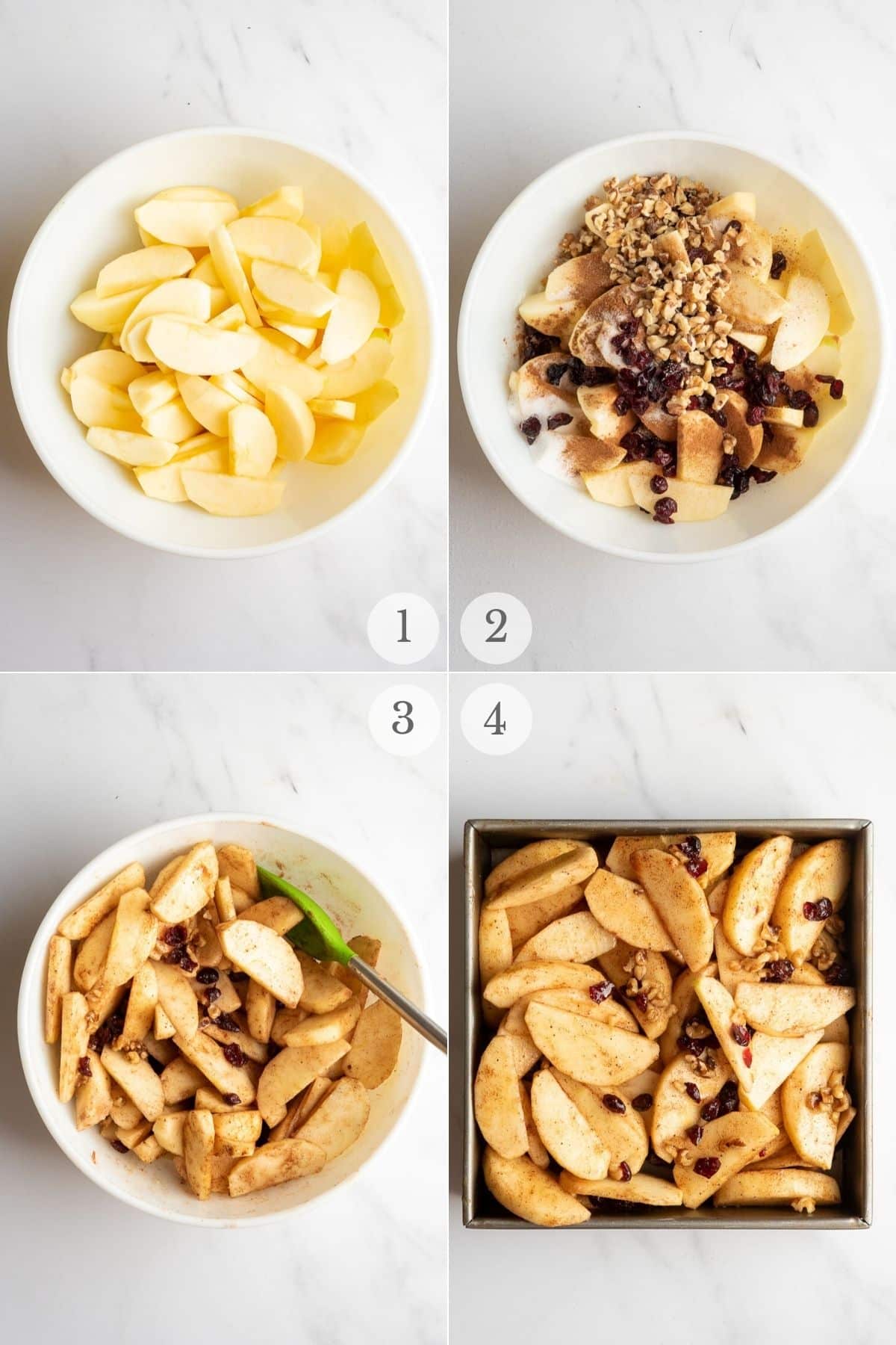 apple crisp recipe steps 1-4