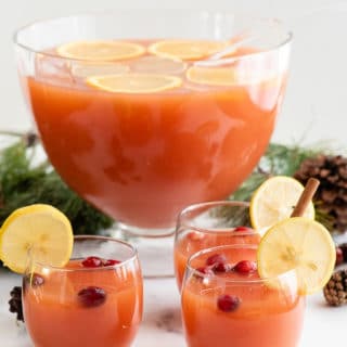 Wassail Christmas drink in a punch bowl title image