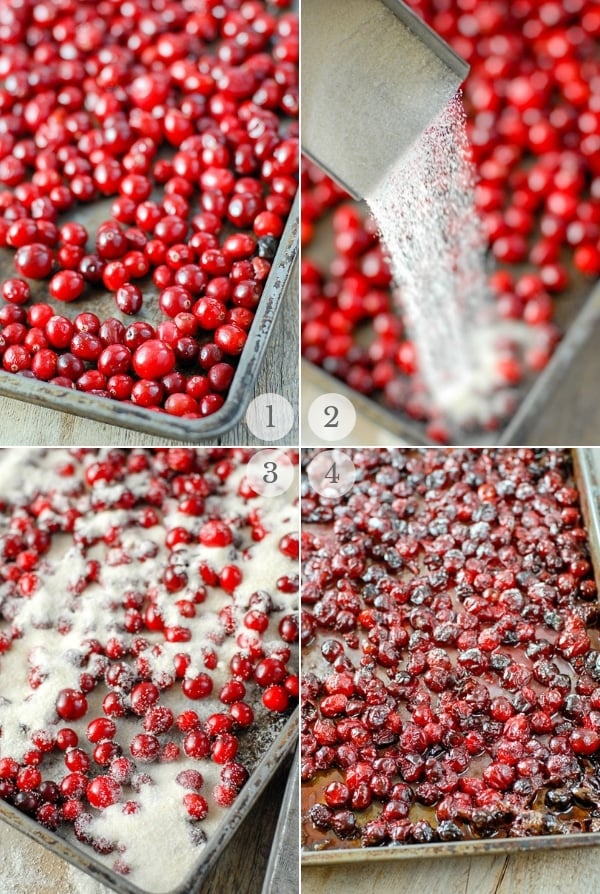 brandied cranberries process steps photo collage