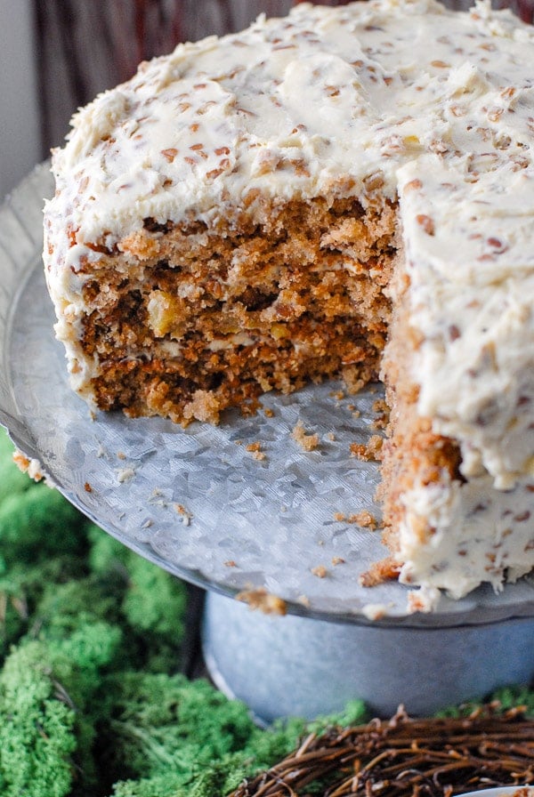 Hummingbird Cake with slice removed