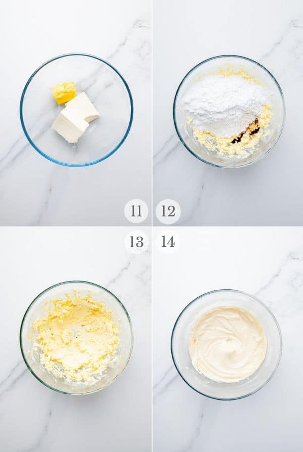 Italian Cream Cake recipe steps collage 4