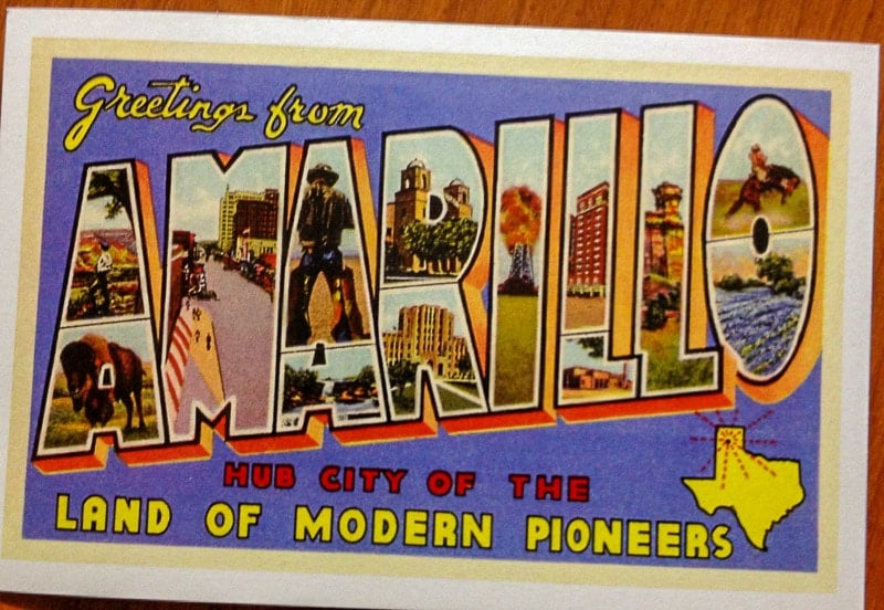 Amarillo Texas vintage postcard