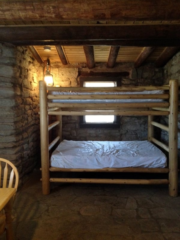 Inside the Cow Camp cabin at Palo Duro Canyon Park Texas