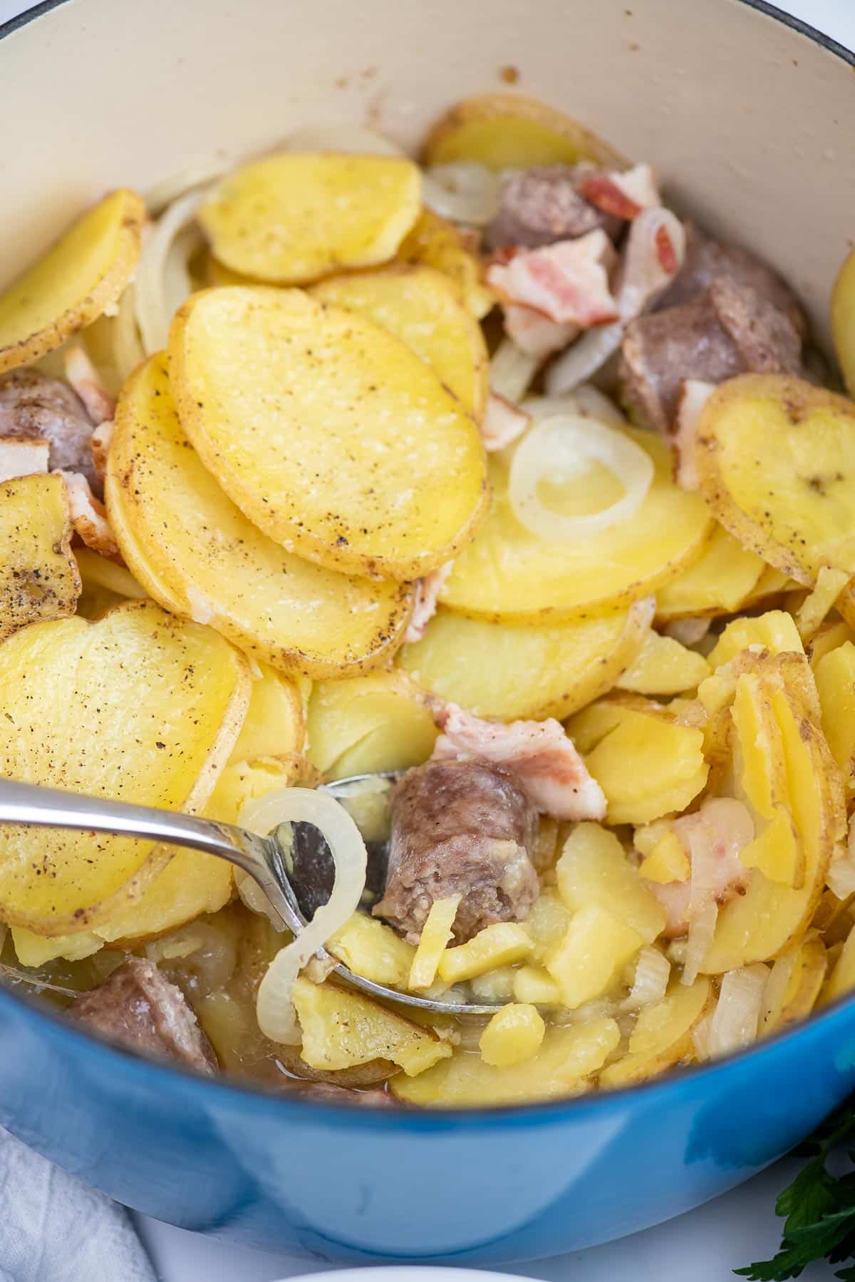 dublin coddle in cooking pot