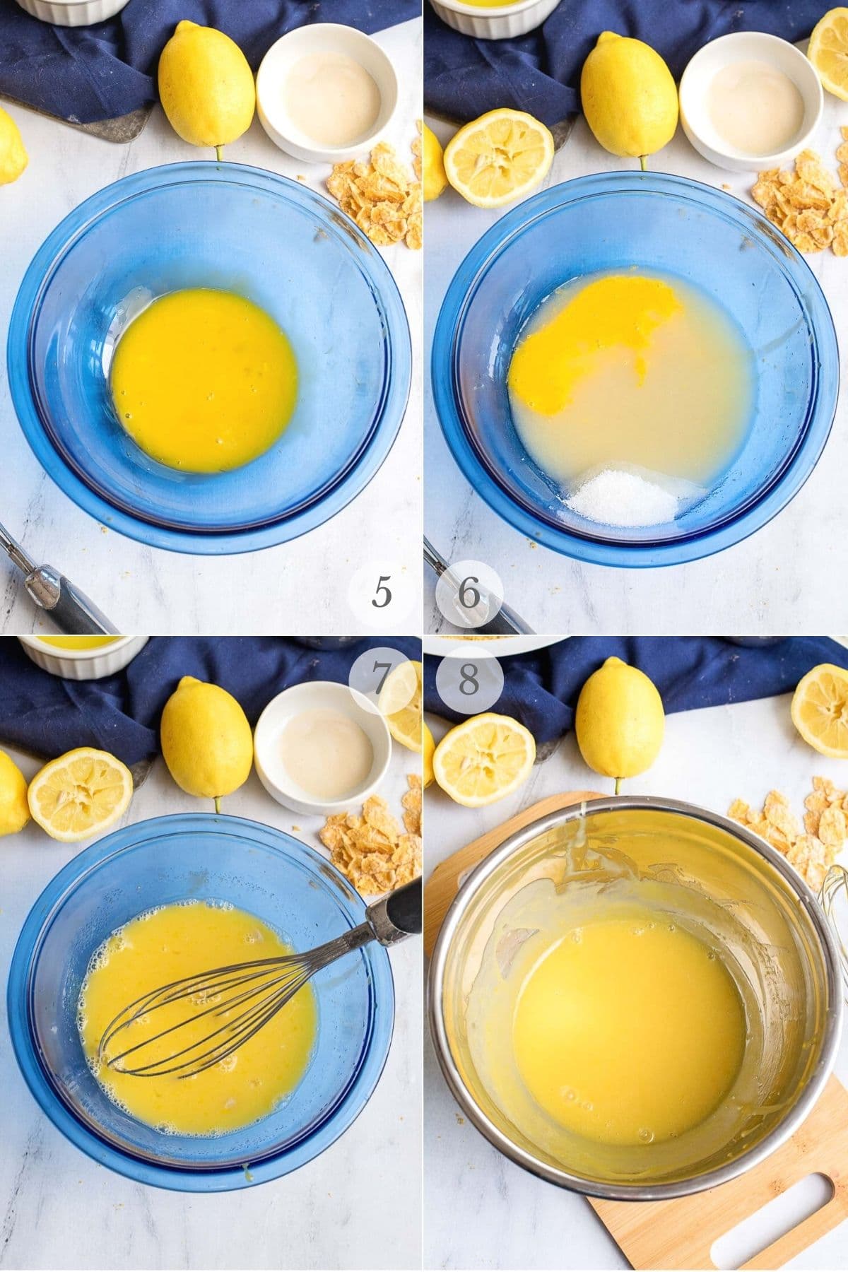 lemon chiffon pie recipes steps collage 5-8