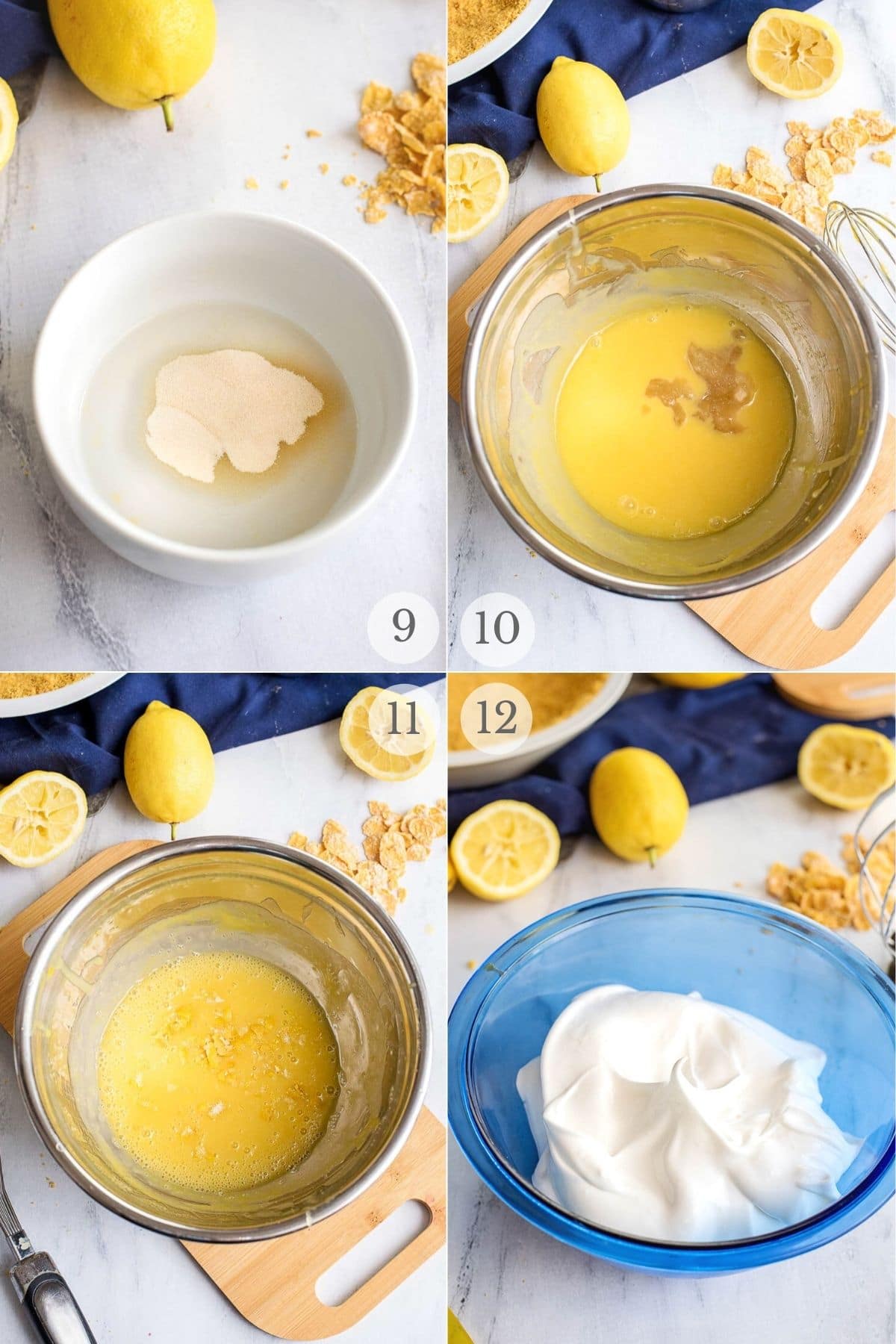 lemon chiffon pie recipes steps collage 9-12