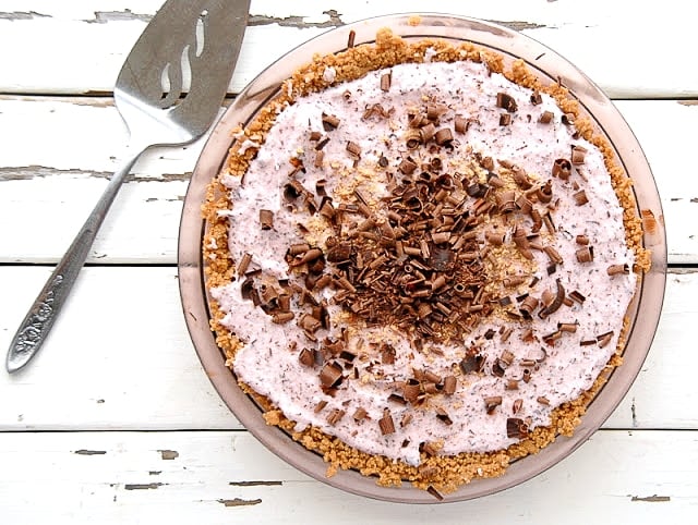 Cherry Chocolate Chip Pie with chocolate sprinkles