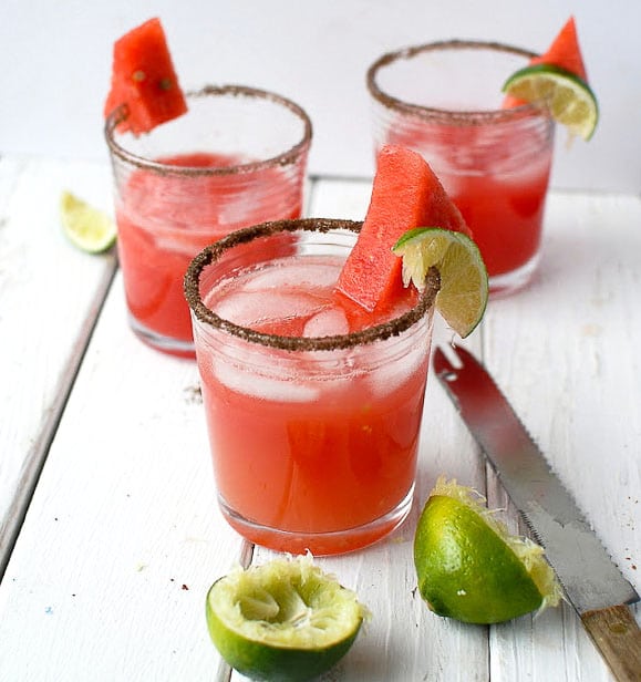 Smoky Watermelon-Jalapeno Margaritas 