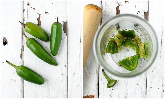 jalapenos muddled in a jar