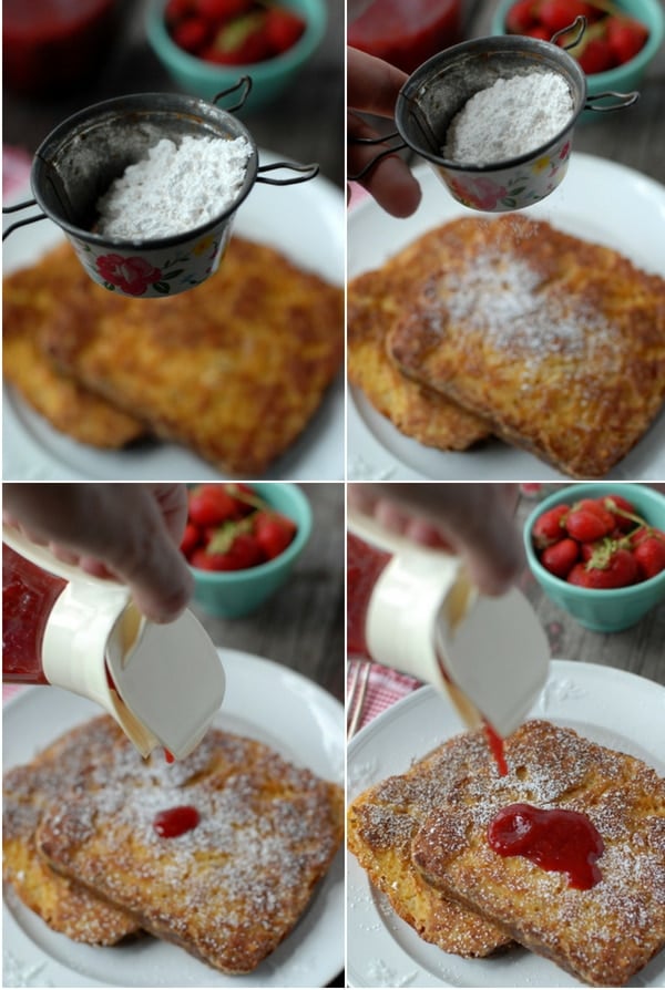 peanut butter french toast collage