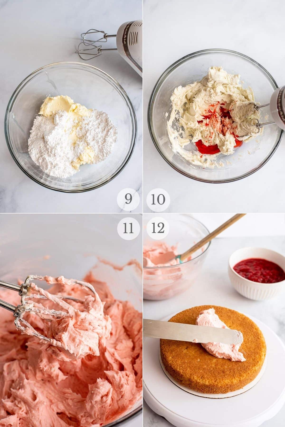 cherry buttercream frosting recipe steps 9-12