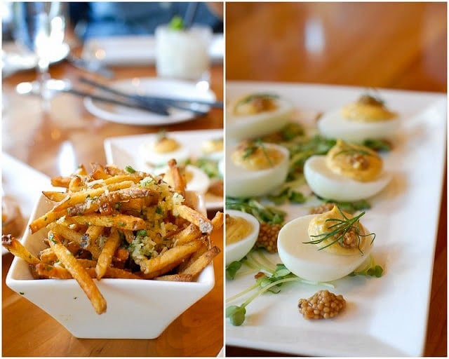 Vail Sweet Basil restaurant Truffle Fries and Deviled Eggs 