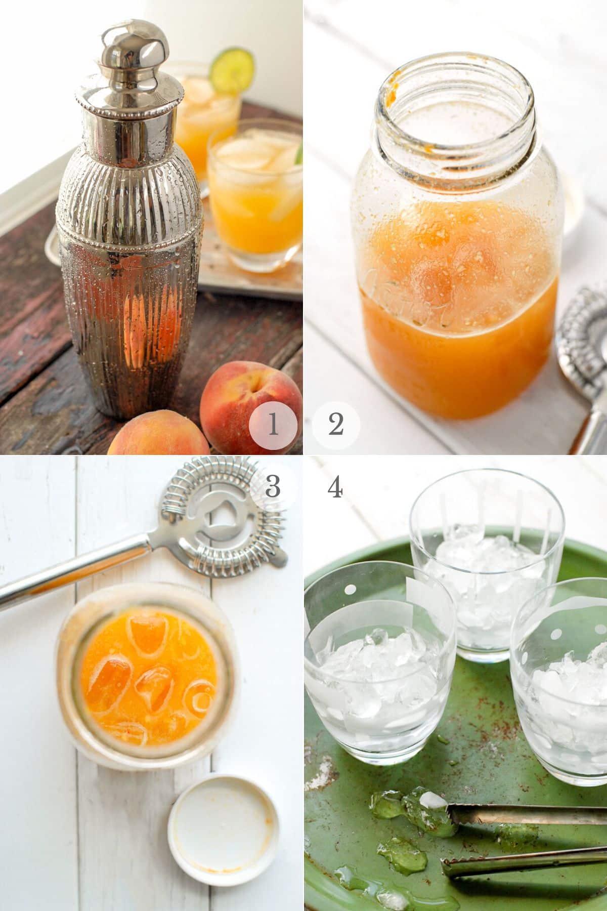 peach margaritas recipe steps 1-4.