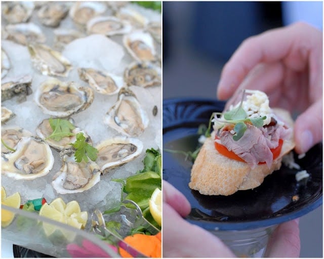 oysters and appetizers on plate