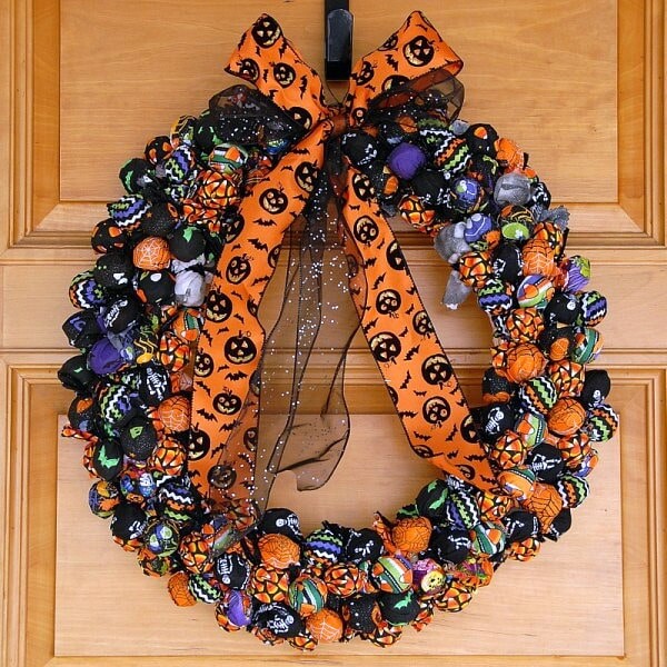 Best Halloween Treat Wreath Hanging on door