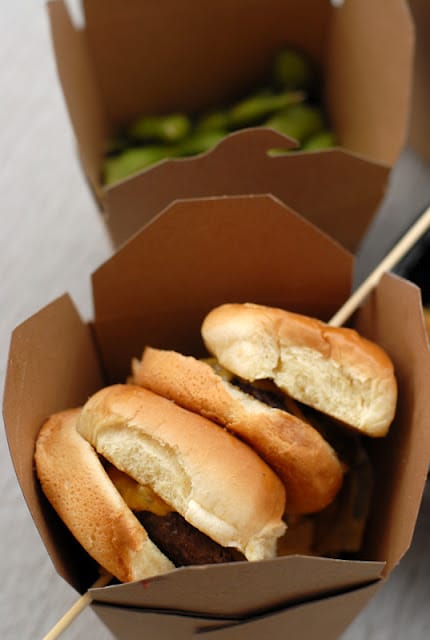 A box filled with different types of food