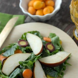 Spicy Mustard Mint Mizuna Salad with Tangerine-Balsamic Vinaigrette Dressing