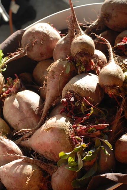 A close up of beets