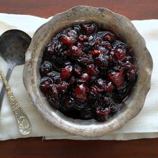 bowl of Brandied Cranberries