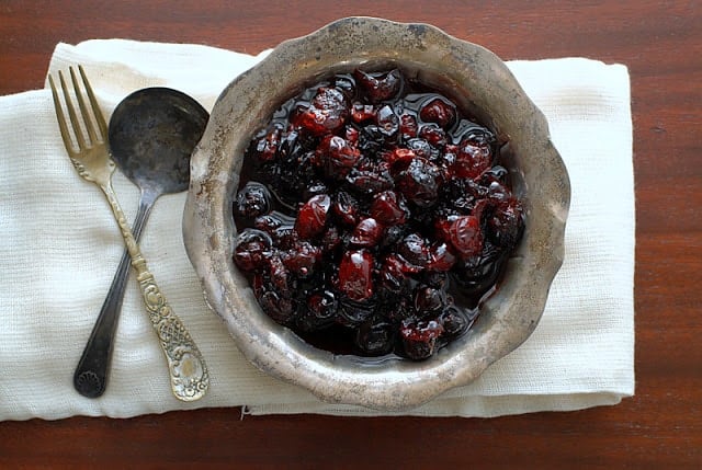 bowl of Brandied Cranberries
